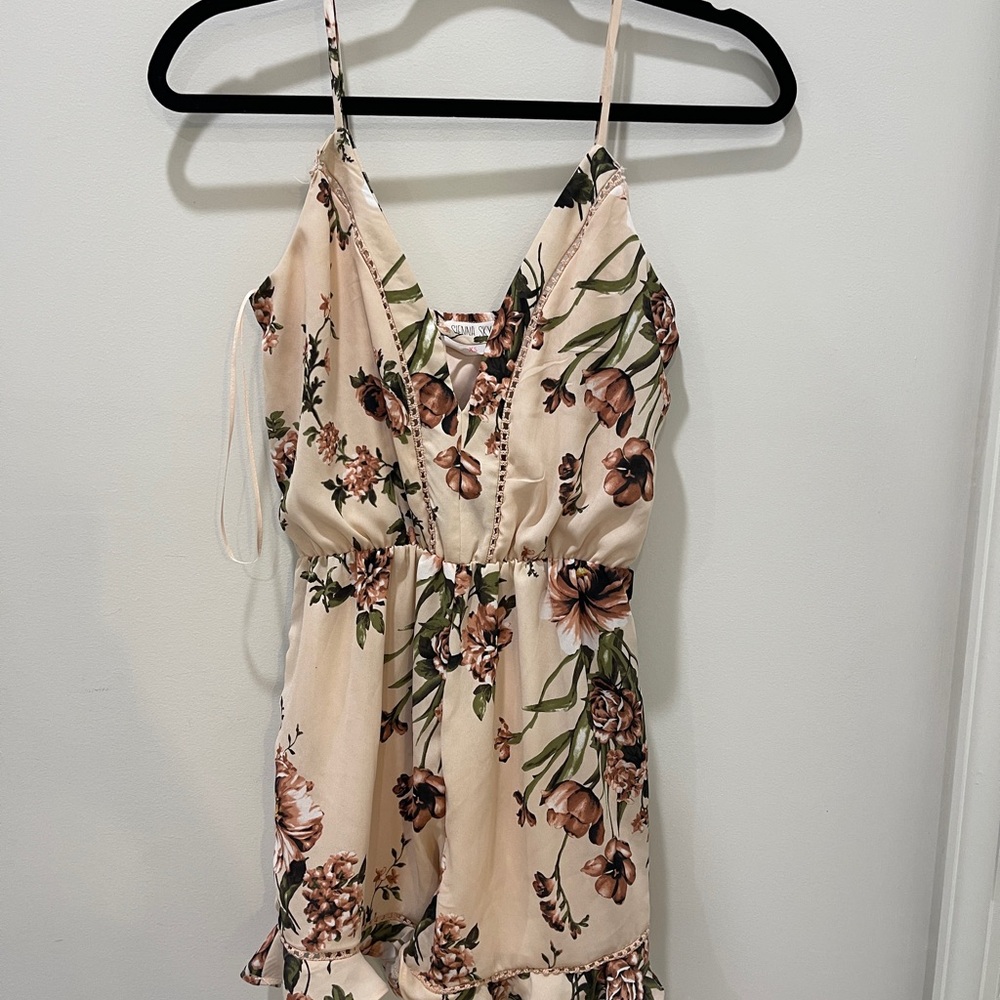 Floral Spaghetti Strap Romper